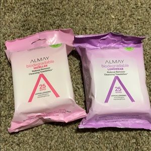2 Almay biodegradable makeup remover wipes